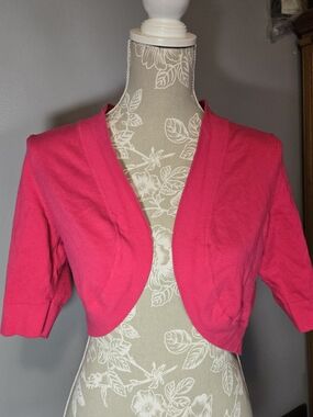 Jessica Howard Hot Pink Cropped Bolero Shrug